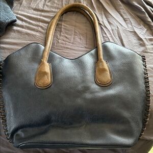 Treska Navy and Tan Tote Bag